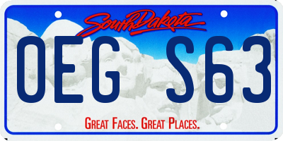 SD license plate 0EGS63