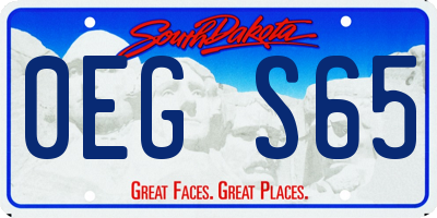 SD license plate 0EGS65