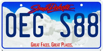 SD license plate 0EGS88