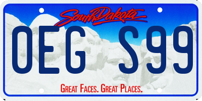 SD license plate 0EGS99