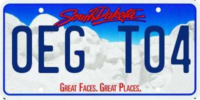 SD license plate 0EGT04