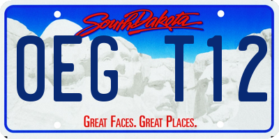 SD license plate 0EGT12
