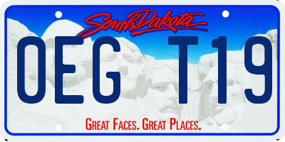 SD license plate 0EGT19