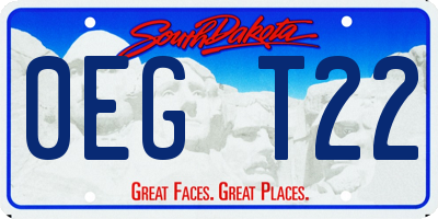 SD license plate 0EGT22