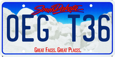 SD license plate 0EGT36