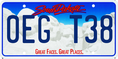 SD license plate 0EGT38