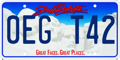 SD license plate 0EGT42