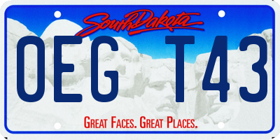 SD license plate 0EGT43