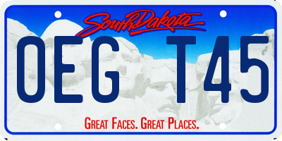 SD license plate 0EGT45