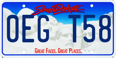 SD license plate 0EGT58