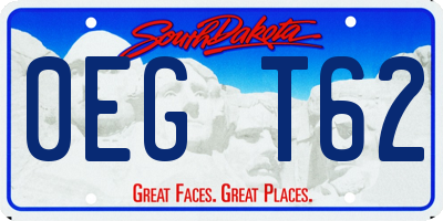 SD license plate 0EGT62