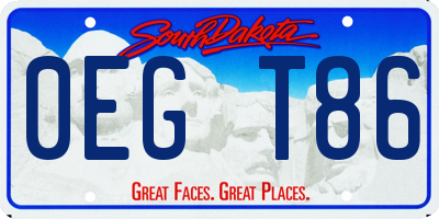 SD license plate 0EGT86