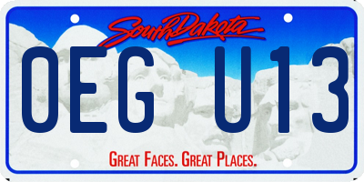 SD license plate 0EGU13