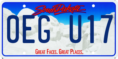 SD license plate 0EGU17