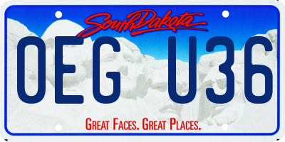 SD license plate 0EGU36
