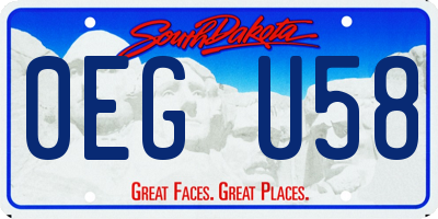 SD license plate 0EGU58