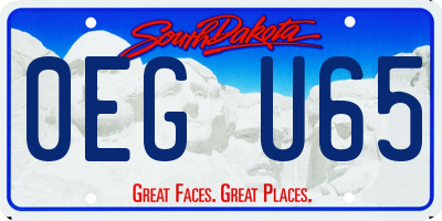 SD license plate 0EGU65