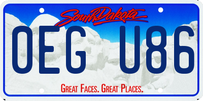 SD license plate 0EGU86