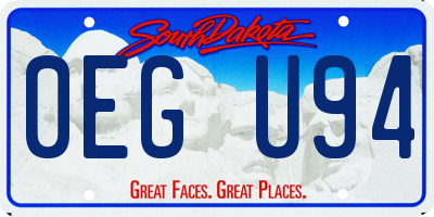 SD license plate 0EGU94