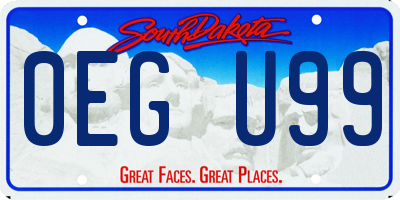 SD license plate 0EGU99