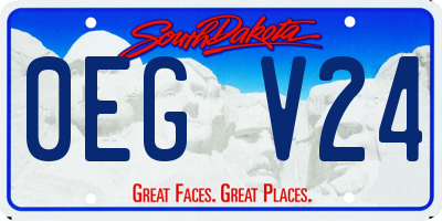 SD license plate 0EGV24