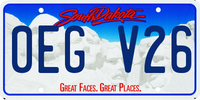 SD license plate 0EGV26