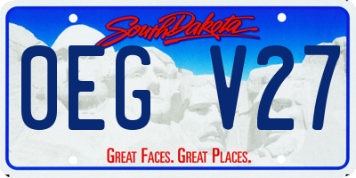 SD license plate 0EGV27