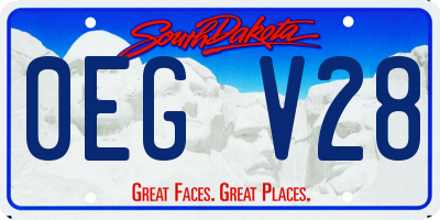 SD license plate 0EGV28