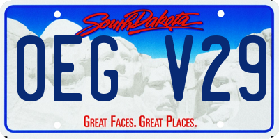 SD license plate 0EGV29