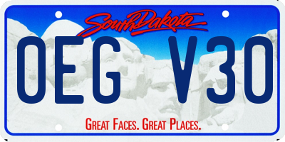 SD license plate 0EGV30