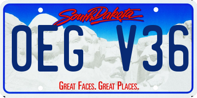 SD license plate 0EGV36