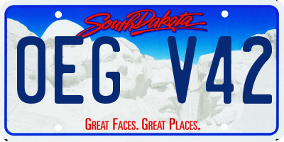 SD license plate 0EGV42