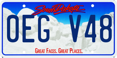 SD license plate 0EGV48