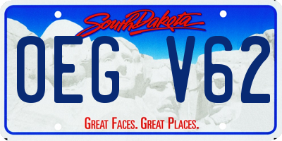 SD license plate 0EGV62