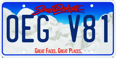SD license plate 0EGV81