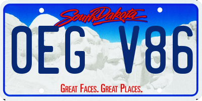 SD license plate 0EGV86