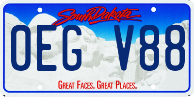 SD license plate 0EGV88
