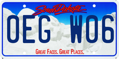 SD license plate 0EGW06