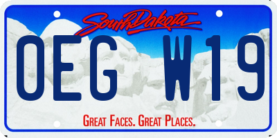 SD license plate 0EGW19