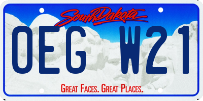 SD license plate 0EGW21