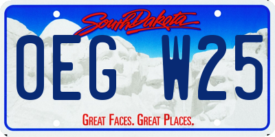SD license plate 0EGW25