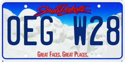 SD license plate 0EGW28