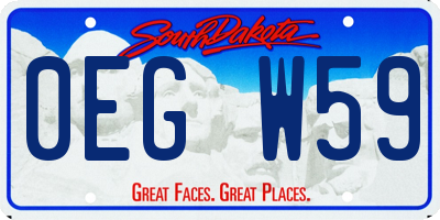 SD license plate 0EGW59
