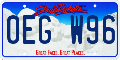 SD license plate 0EGW96