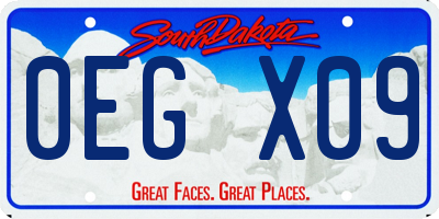 SD license plate 0EGX09