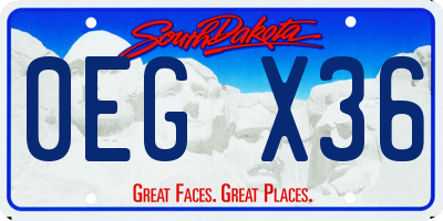 SD license plate 0EGX36