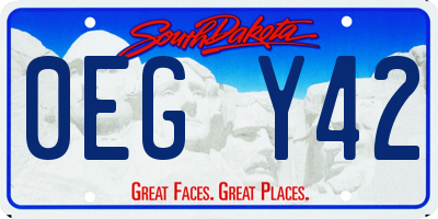 SD license plate 0EGY42