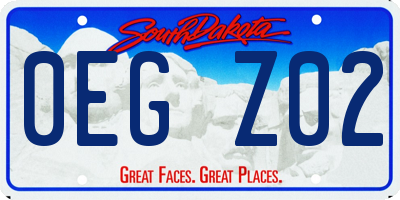 SD license plate 0EGZ02