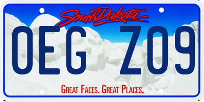 SD license plate 0EGZ09