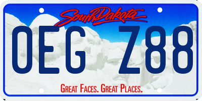 SD license plate 0EGZ88
